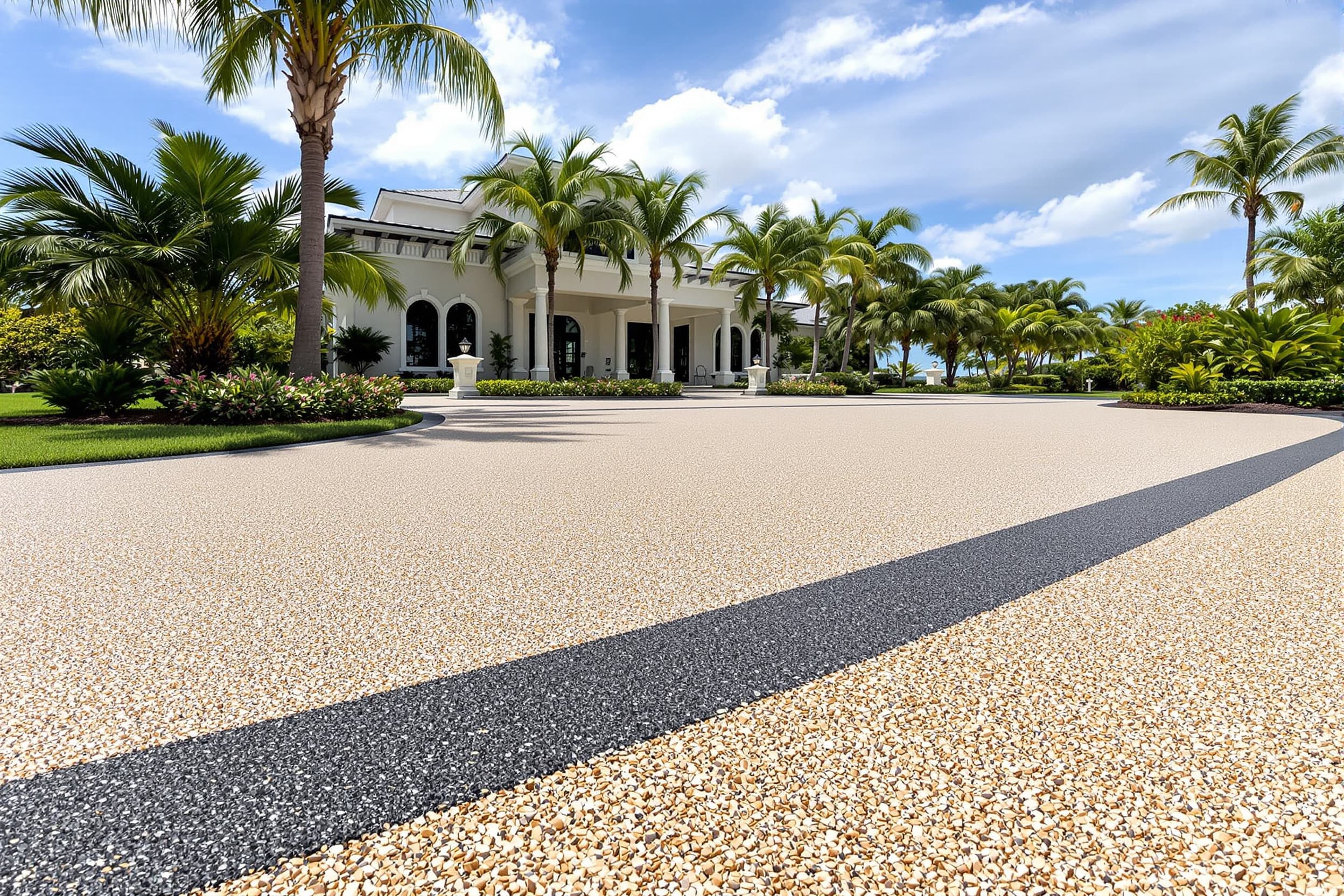 Palm-Lined Estate Drive